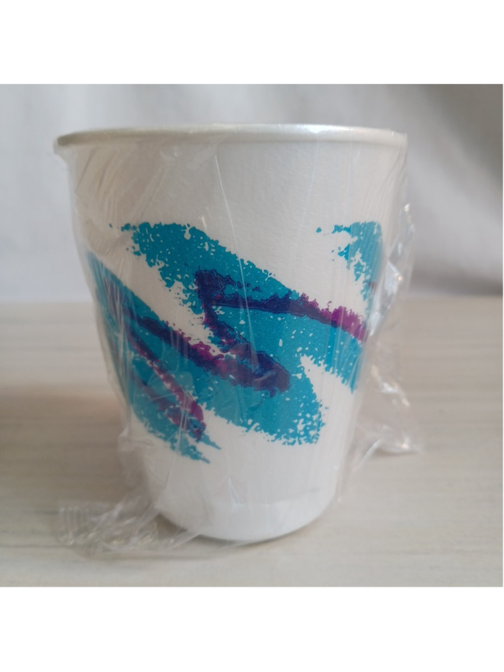 VTG 90’s Sweetheart Styrofoam Cup 8oz Jazz Design Teal Individual Wrapped